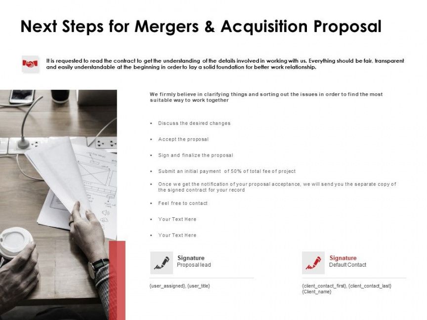 free next steps for mergers and acquisition proposal merger proposal template example