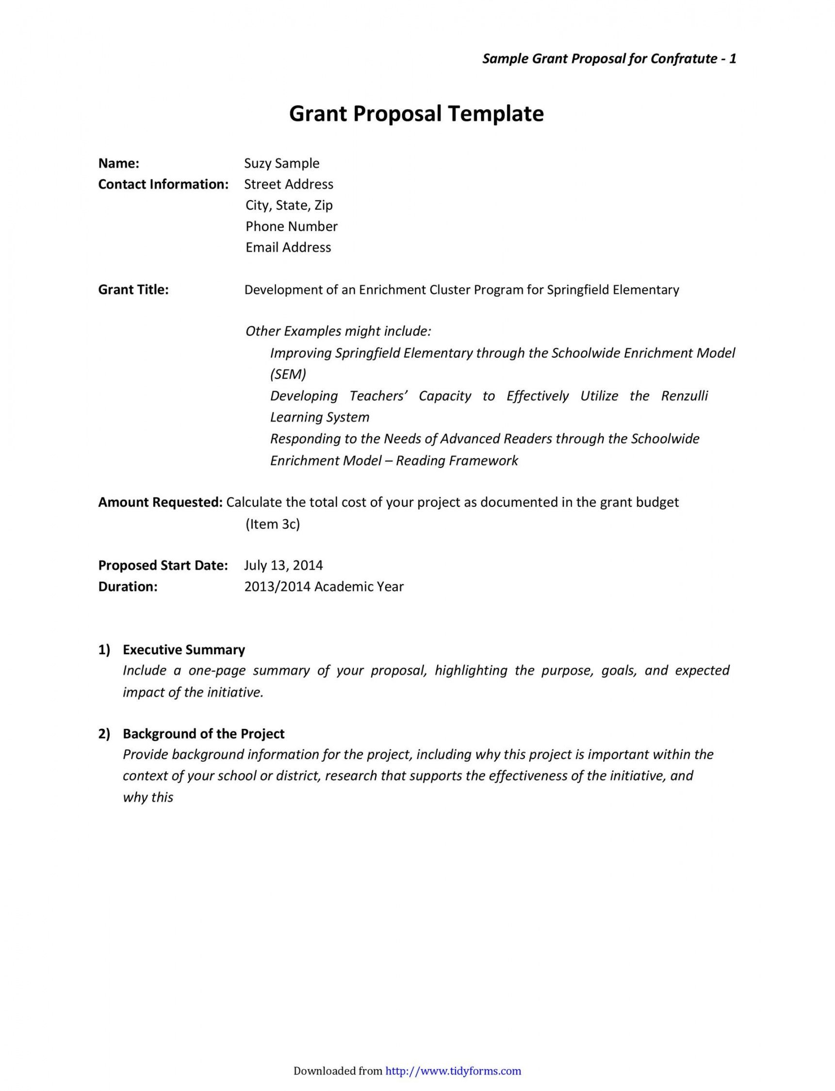 printable 40 grant proposal templates nsf nonprofit research grant proposal cover letter template example