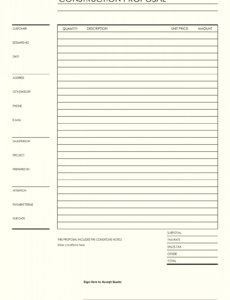 sample 10 best free printable estimate templates blank contractor proposal form template doc