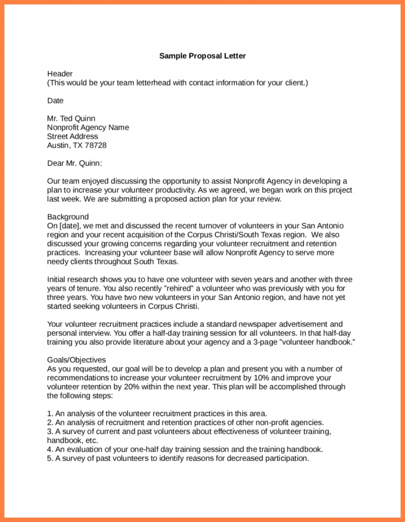 sample business proposal letter service proposal letter template pdf