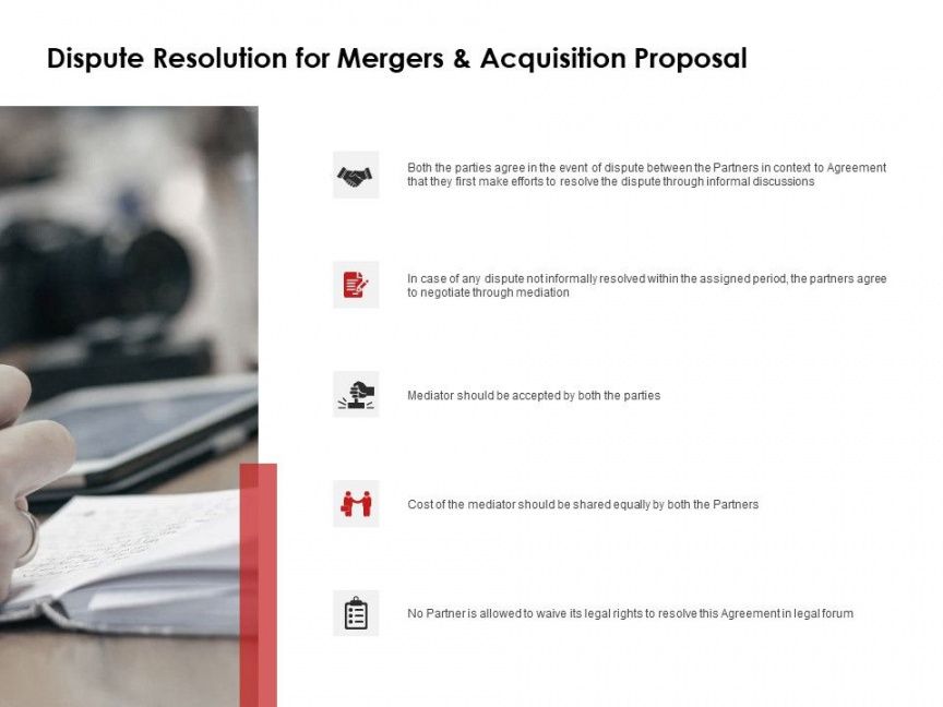 sample dispute resolution for mergers and acquisition proposal merger proposal template pdf