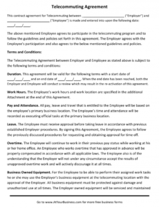 sample telecommuting agreement template download printable pdf proposal for policy change template example