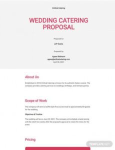 sample wedding catering proposal template  word doc  apple food service proposal template pdf