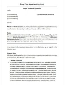 free snow removal contracts templates  emmamcintyrephotography snow plow proposal template word