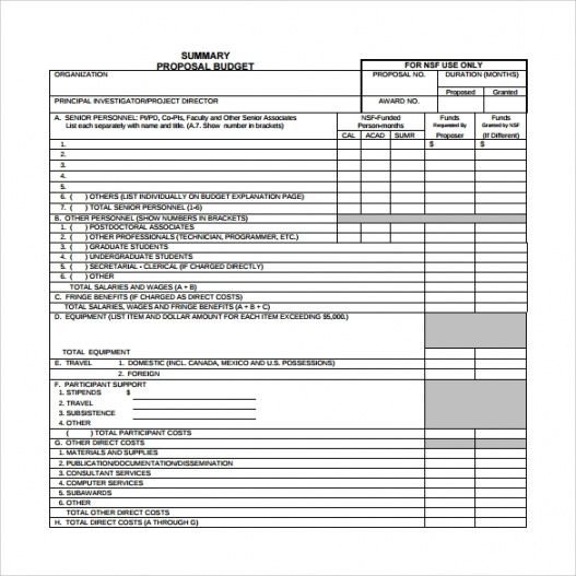 grant proposal budget template excel  pdf template budget for project proposal template excel