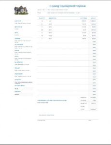 housing development proposal template  microsoft word property development proposal template excel