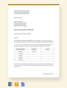 non profit sample letter asking for sponsorship for an non profit sponsorship proposal template doc