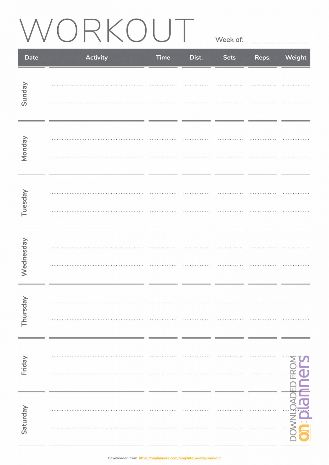 printable download printable weekly workout template pdf with blank fitness proposal template excel