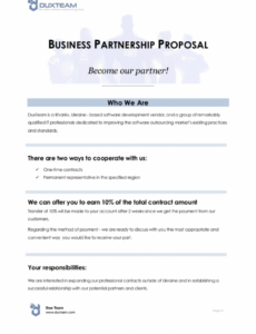 sample business partner proposal template grant writing proposal template pdf