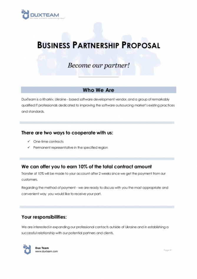 sample business partner proposal template grant writing proposal template pdf