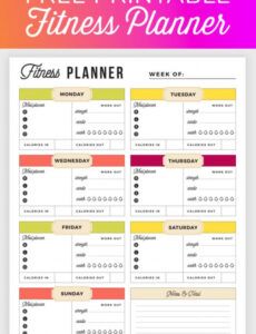 sample free printable fitness planner  meal and fitness tracker fitness proposal template example