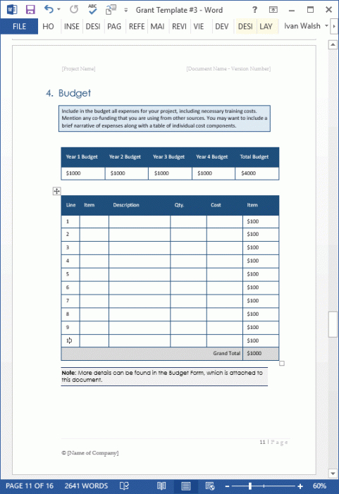 sample grant proposal template  templates forms checklists for grant proposal checklist template