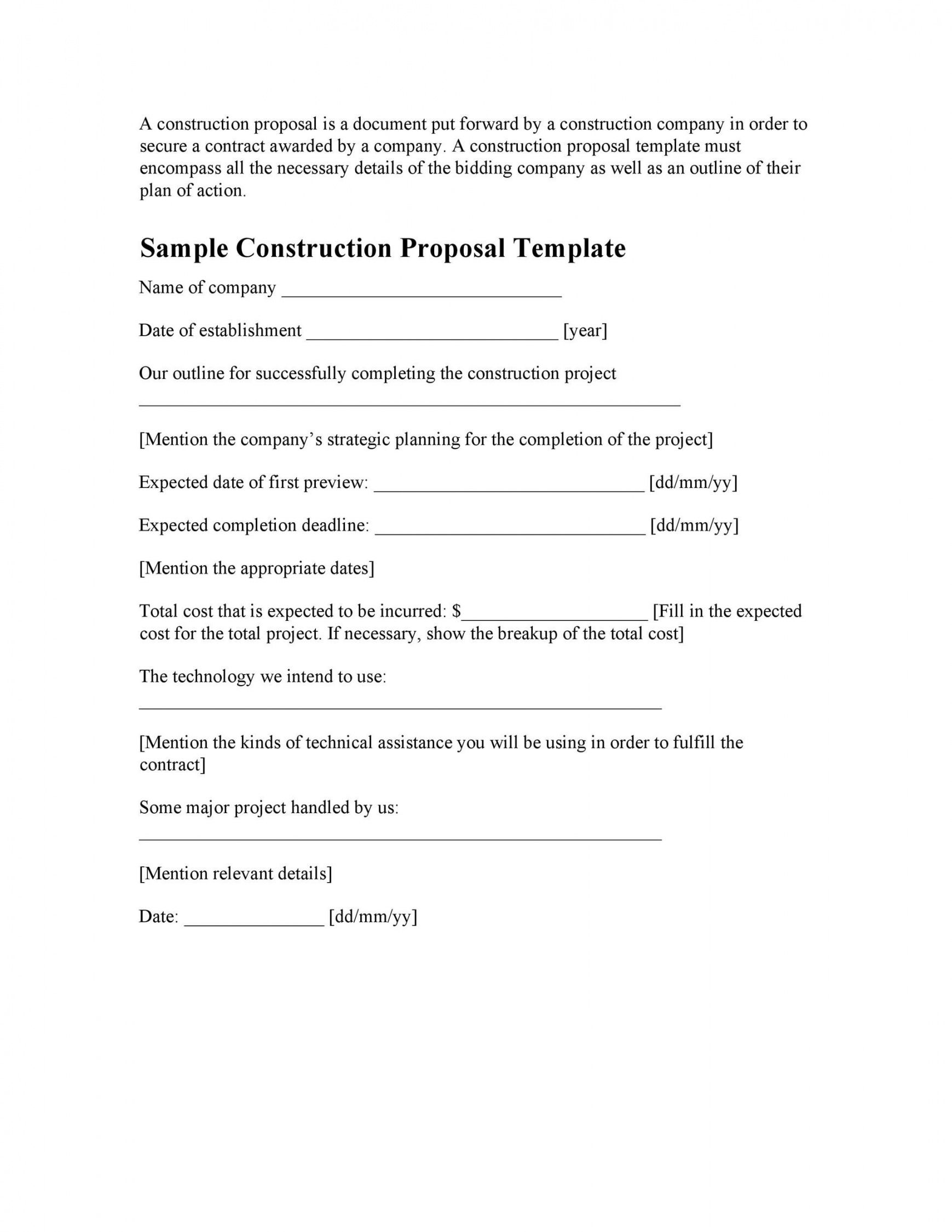 sample residential construction request for proposal template request for proposal construction template