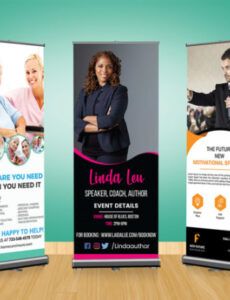design eye catching roll up retractable banner by retractable banner template excel