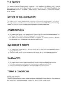 editable music collaboration agreement template free pdf brand collaboration proposal template word