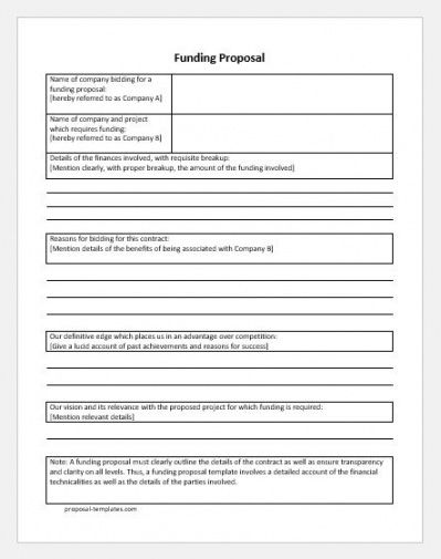 funding proposal templates for ms word  proposal templates high school course proposal template excel