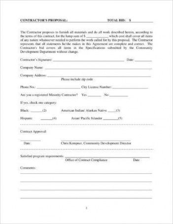 printable 11 construction bid form examples  pdf  examples new home construction proposal template doc