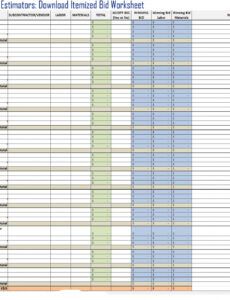 printable free download itemized construction bid worksheet template new home construction proposal template