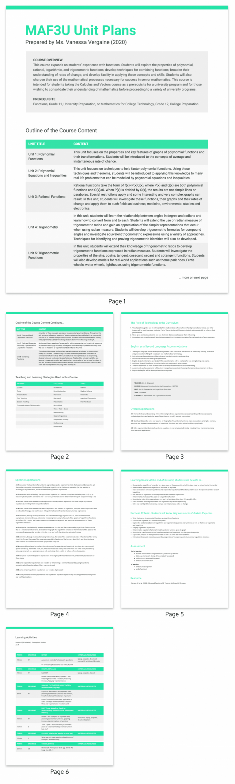 sample high school math lesson plan high school course proposal template doc