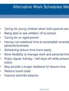 editable ppt  california alternative workweek schedule management alternative work schedule proposal template example