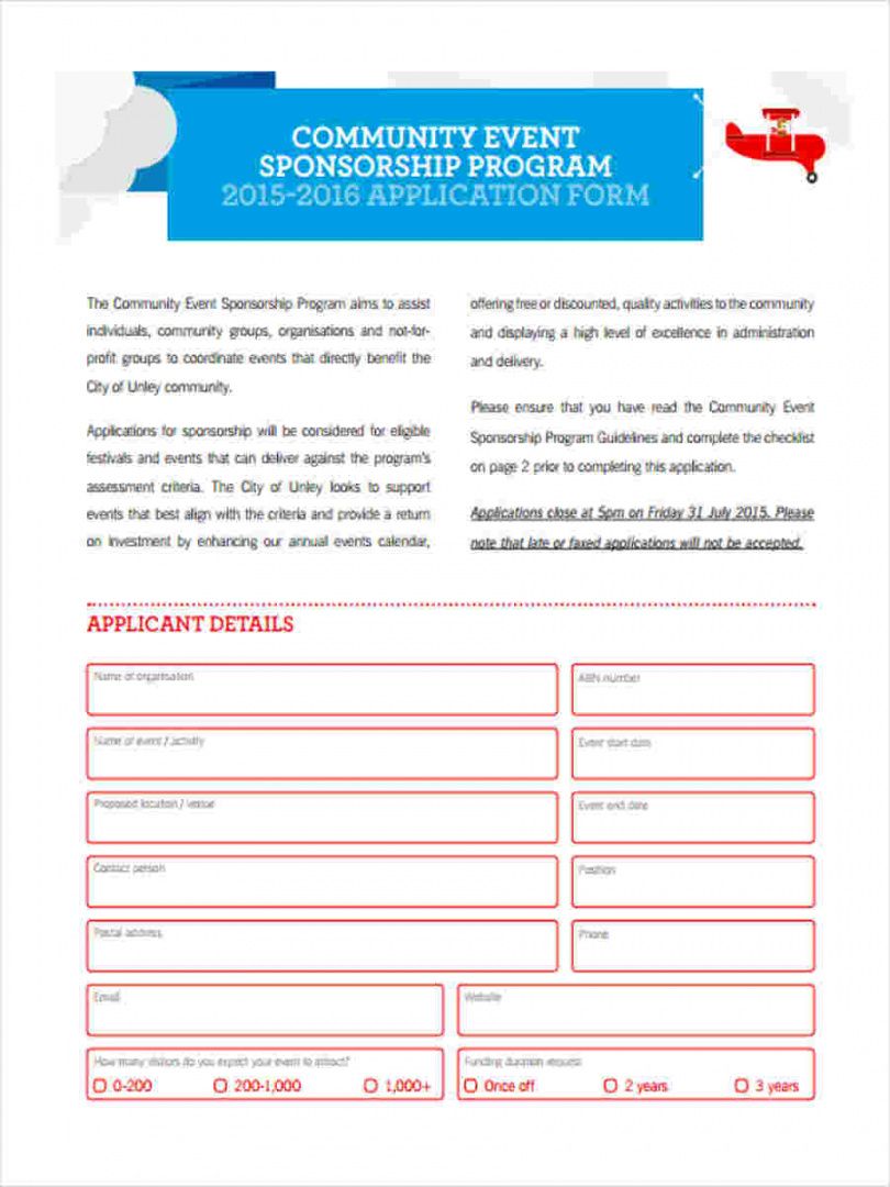 free free 6 sample event sponsorship forms in ms word  pdf artist sponsorship proposal template excel