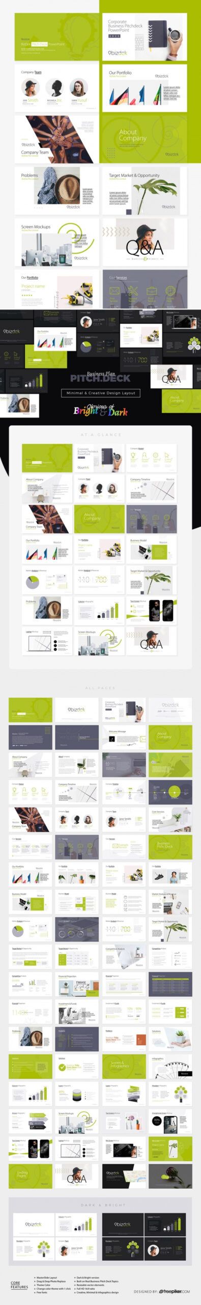 free freepiker  bizdek  business plan pitch deck keynote keynote business proposal template word