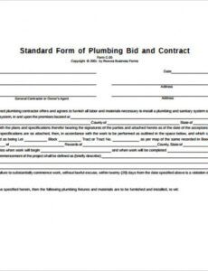 free plumbing contract template  invoice template commercial plumbing proposal template doc