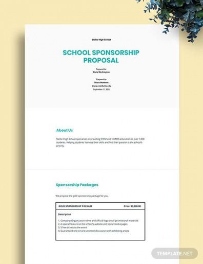 printable 5 free sponsorship proposal templates  word doc tv show sponsorship proposal template example
