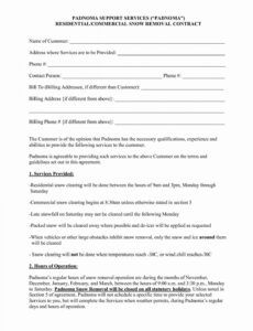 printable snow removal contract template snow plowing bid proposal template example