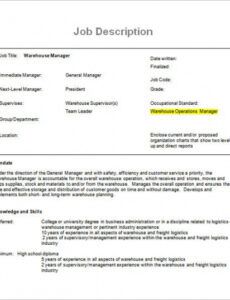 sample 9 operations manager job description templates  free operations management report template