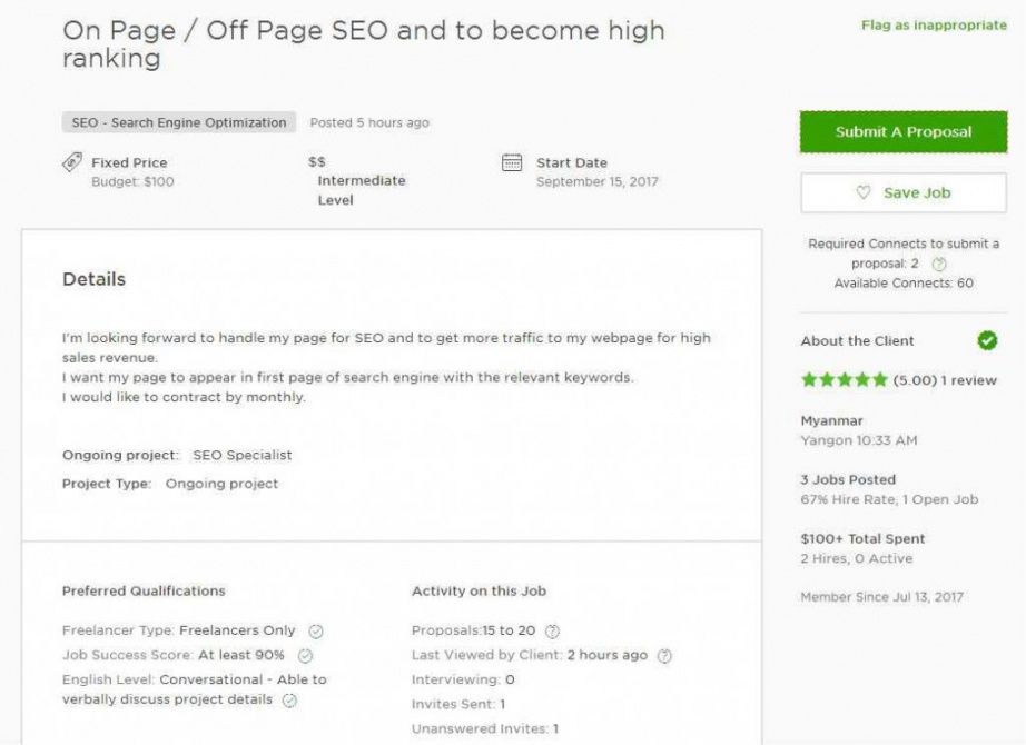 free upwork proposal cover letter for seo search engine upwork graphic design proposal template example