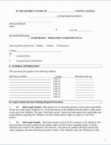printable 50 50 custody agreement sample custody proposal template example