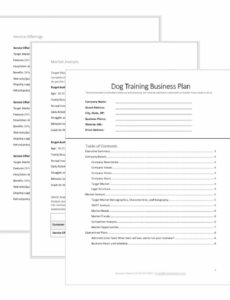 printable business plan template  the modern dog trainer fill in the blank business proposal template doc