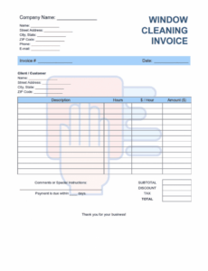 printable window cleaning invoice template word  excel  pdf free window cleaning business proposal template