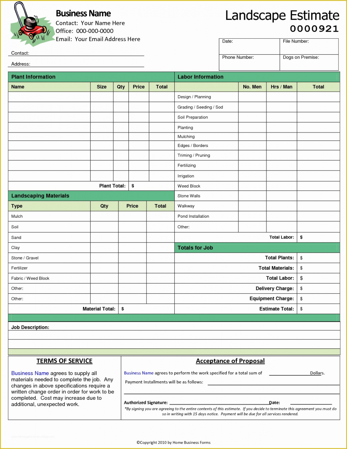 sample lawn service proposal template free of 8 best of printable lawn care business proposal template