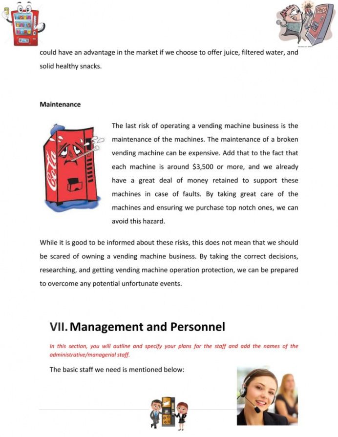 vending machine business plan template sample pages vending machine business proposal template word