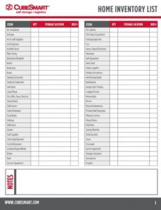 5 moving timeline checklists  cubesmart selfstorage moving box inventory template example