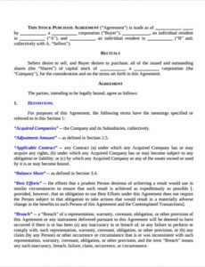 editable 11 stock purchase agreement templates to download  sample templates nventory agreement template word