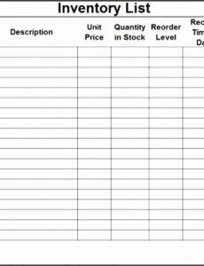 editable 7 inventory checklist template  sampletemplatess  sampletemplatess household inventory template word