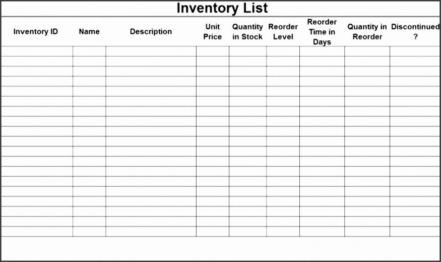 editable 7 inventory checklist template  sampletemplatess  sampletemplatess household inventory template word