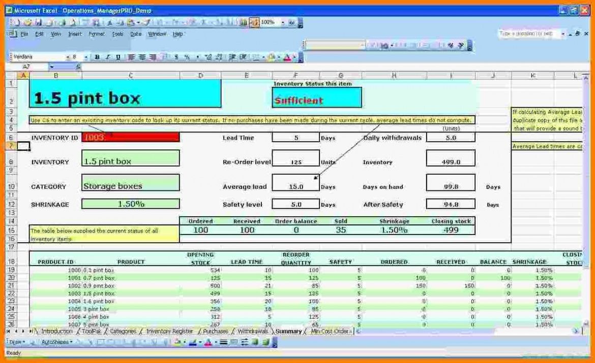 Vendor Managed Inventory Template