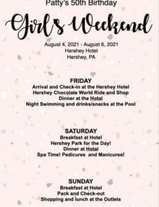 editable girl&amp;#039;s weekend itinerary templatedigital scheduleinstant  etsy etsy itinerary template excel