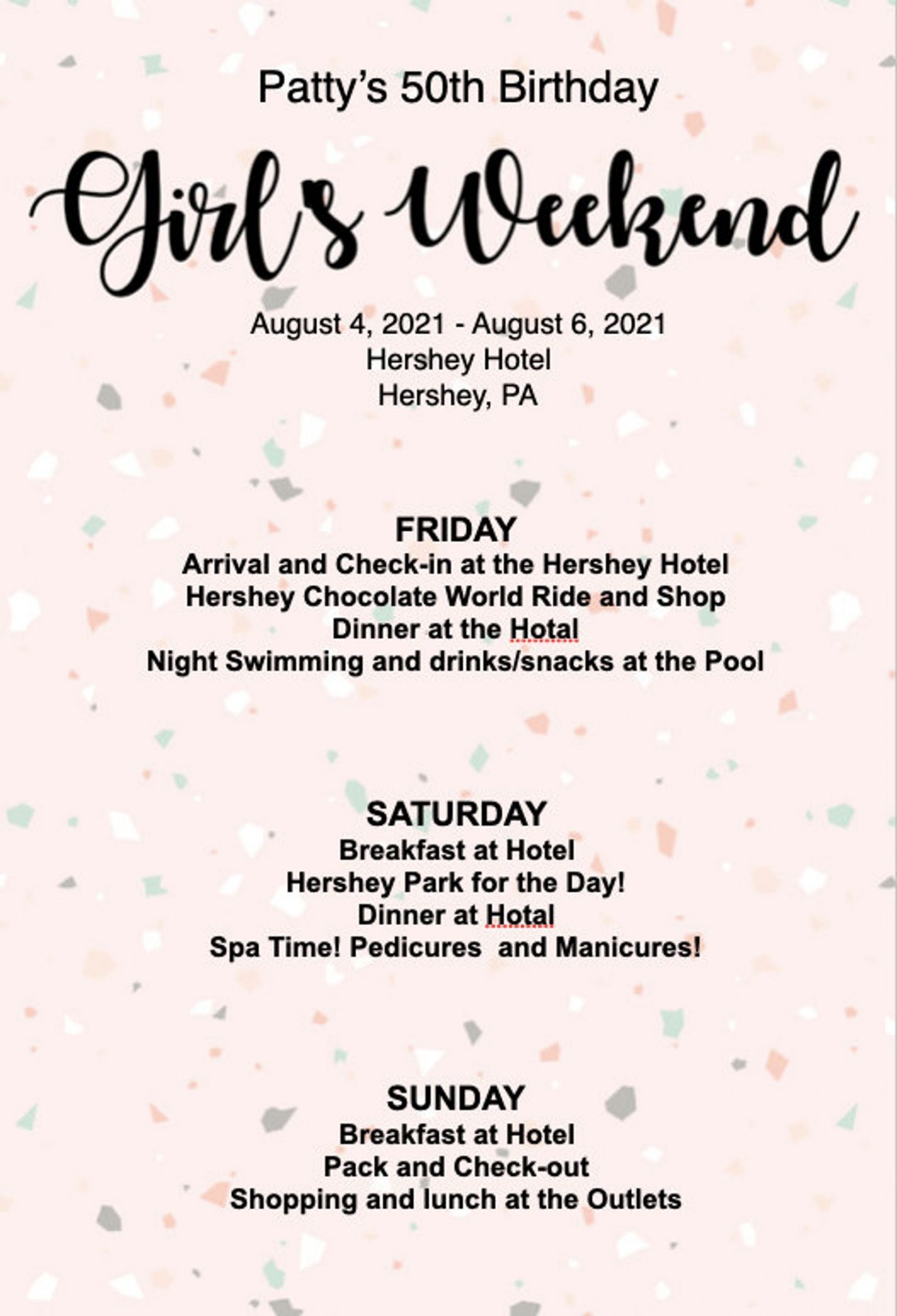 editable girl's weekend itinerary templatedigital scheduleinstant  etsy etsy itinerary template excel