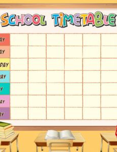 editable school timetable template with classroom theme 684954 vector art at artist itinerary template word