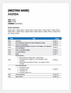free 6 best meeting agenda templates for everyone  excel templates agenda itinerary template pdf