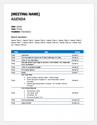 free 6 best meeting agenda templates for everyone  excel templates agenda itinerary template pdf