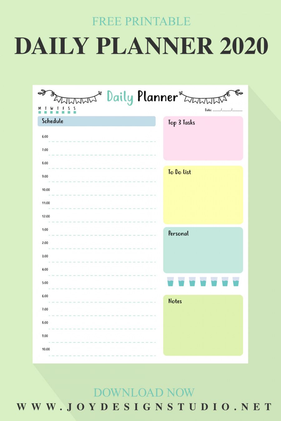 free free printable daily planner template pdf free download agenda itinerary template pdf