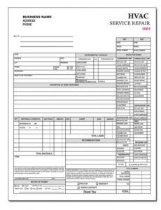 free hvac service invoice form  hvac work orders  designsnprint air conditioning maintenance proposal template doc