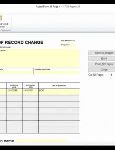 free insurance agent of record change form optical inventory template