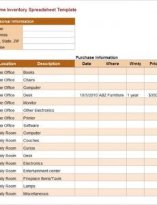 free inventory spreadsheet template  50 free word excel documents numbers home inventory template pdf